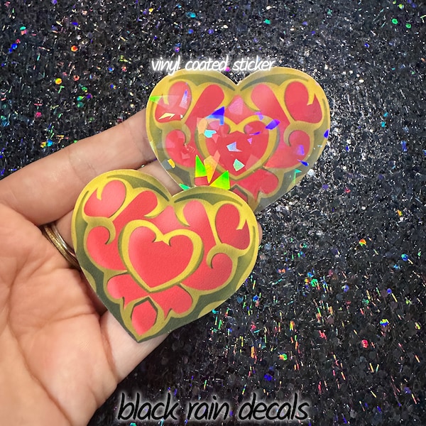 Heart Container Sticker - Holographic Heart Decal - Breath of the Wild - Tears of the Kingdom - Legend of Zelda Vinyl Coated Sticker