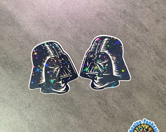 Darth Vader Helmet Holographic Star Wars Vinyl Coated Sticker