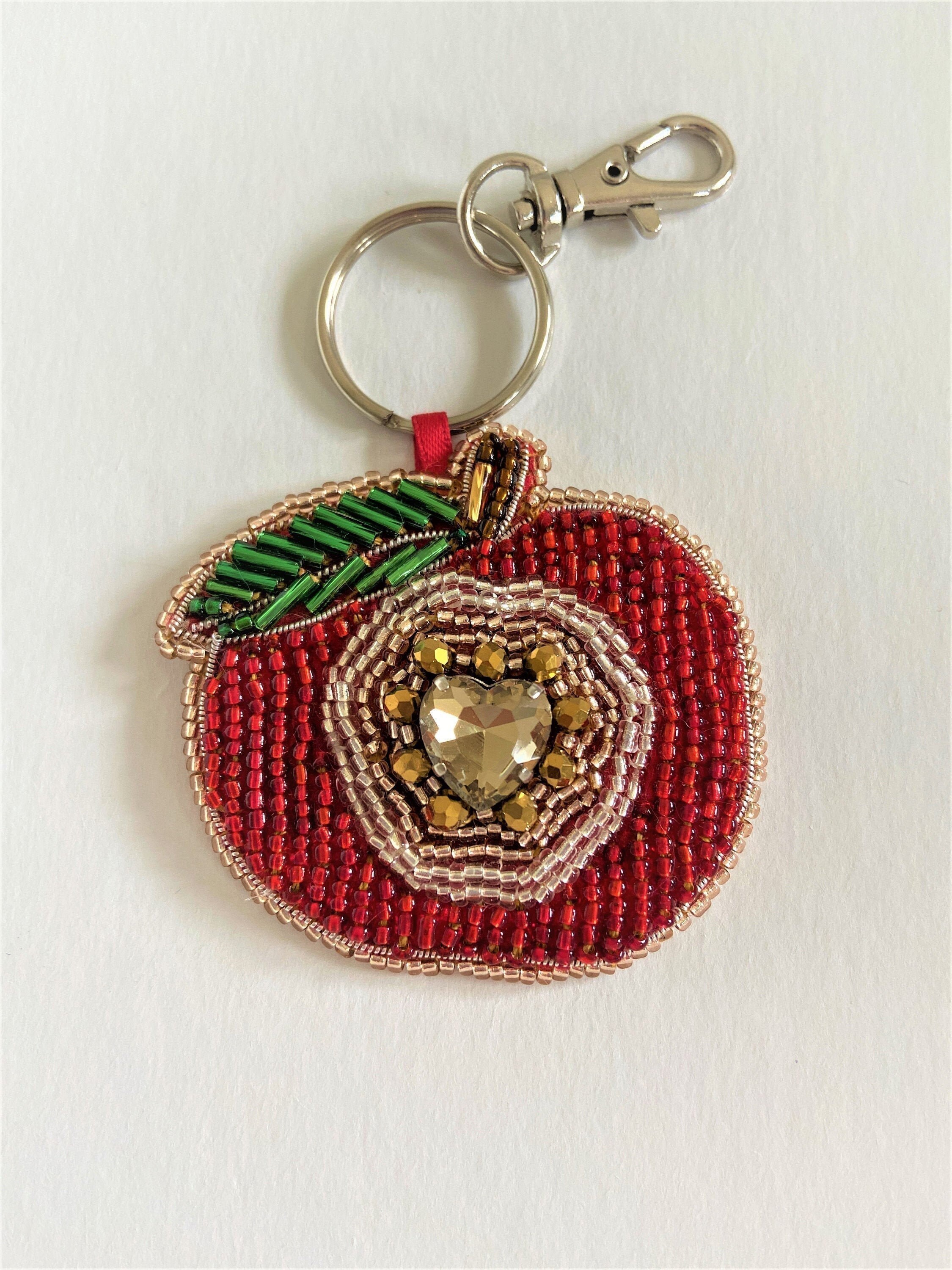 Apple keyring/ keychain/ bag charm Etsy