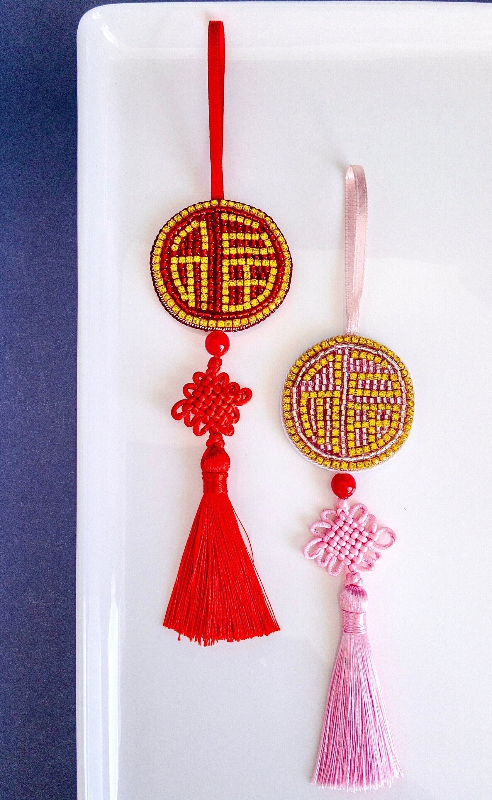 Good Fortune Handmade Lucky Beaded Hanging Charms for Chinese