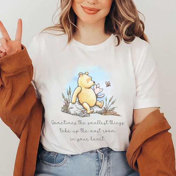 Classic Winnie The Pooh Bella Canvas TShirt For Friend Gifts Winnie The Pooh Bear Piglet Cute Vintage Pooh Quote 1926 Pooh Graphic Tee Shirt