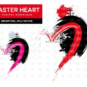 Easter Heart, Jesus, Vector, Logo, Digital Download, Clip Art, Wall Art, Original Design, Church, Commercial Use, PNG, JPG, Resurrection