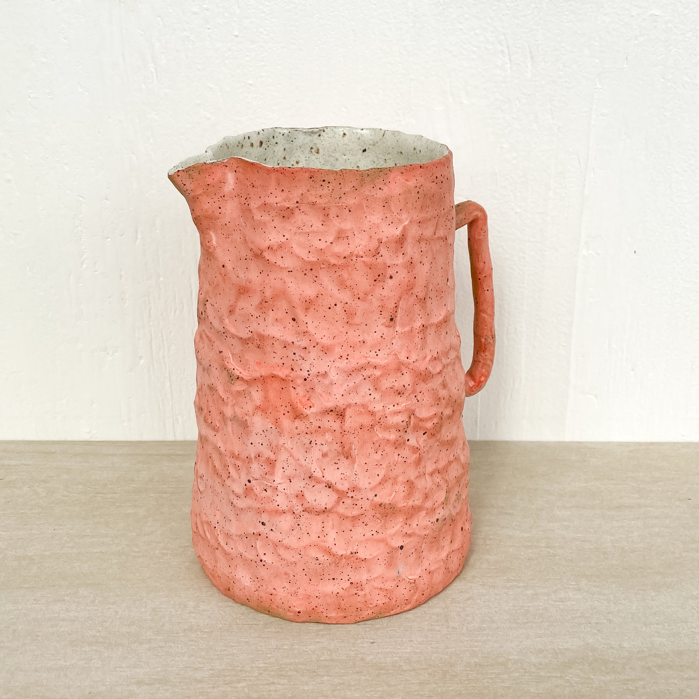 Handmade Ceramic Pitcher Pink Shining Arch Pitcher