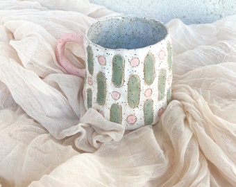 Tiled Pattern Mug - Handmade Ceramic Mug