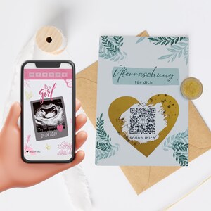 Schwangerschaft verkünden Tante – Its a Girl Rubbelkarte mit QR-Code und Countdown