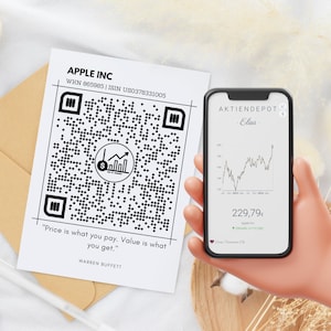 Aktiengeschenk | Aktie ETF Geldgeschenk | Personalisiert | QrCode Geschenkkarte