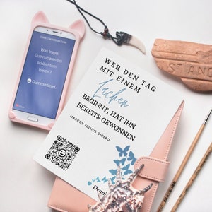 Verschenke Flachwitze | Personalisierte QrCode Geschenkkarte | Motiv Blau
