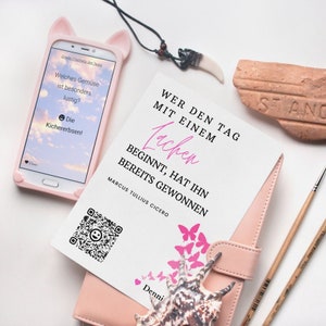 Verschenke Flachwitze | Personalisierte QrCode Geschenkkarte | Motiv Blau