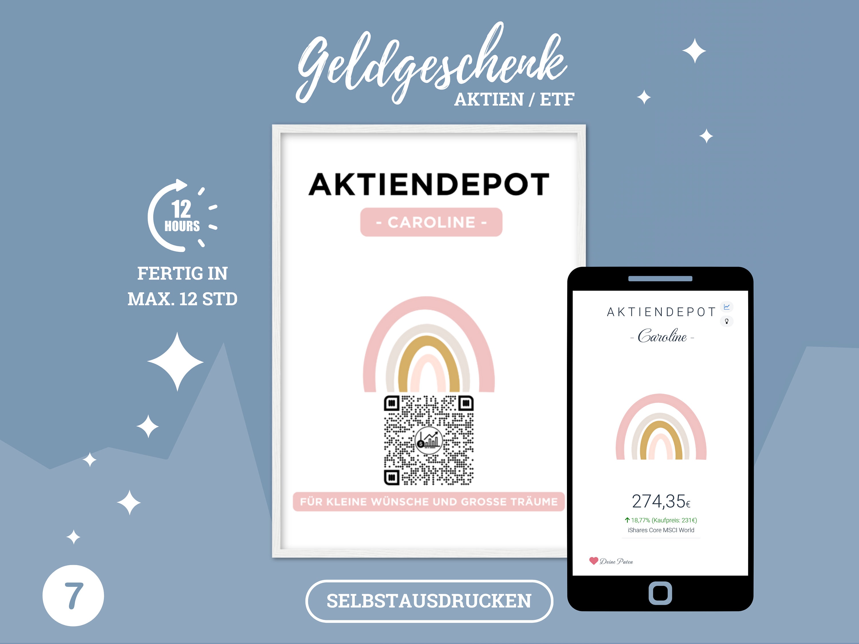 現金ギフト株式ETF | QrCode ストックポートフォリオ画像 |ダウンロード |さまざまなモチーフ - Etsy 日本