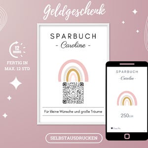 Jugendweihe Geldgeschenk Download – Digitales Sparbuch QR-Code | Verschiedene Motive