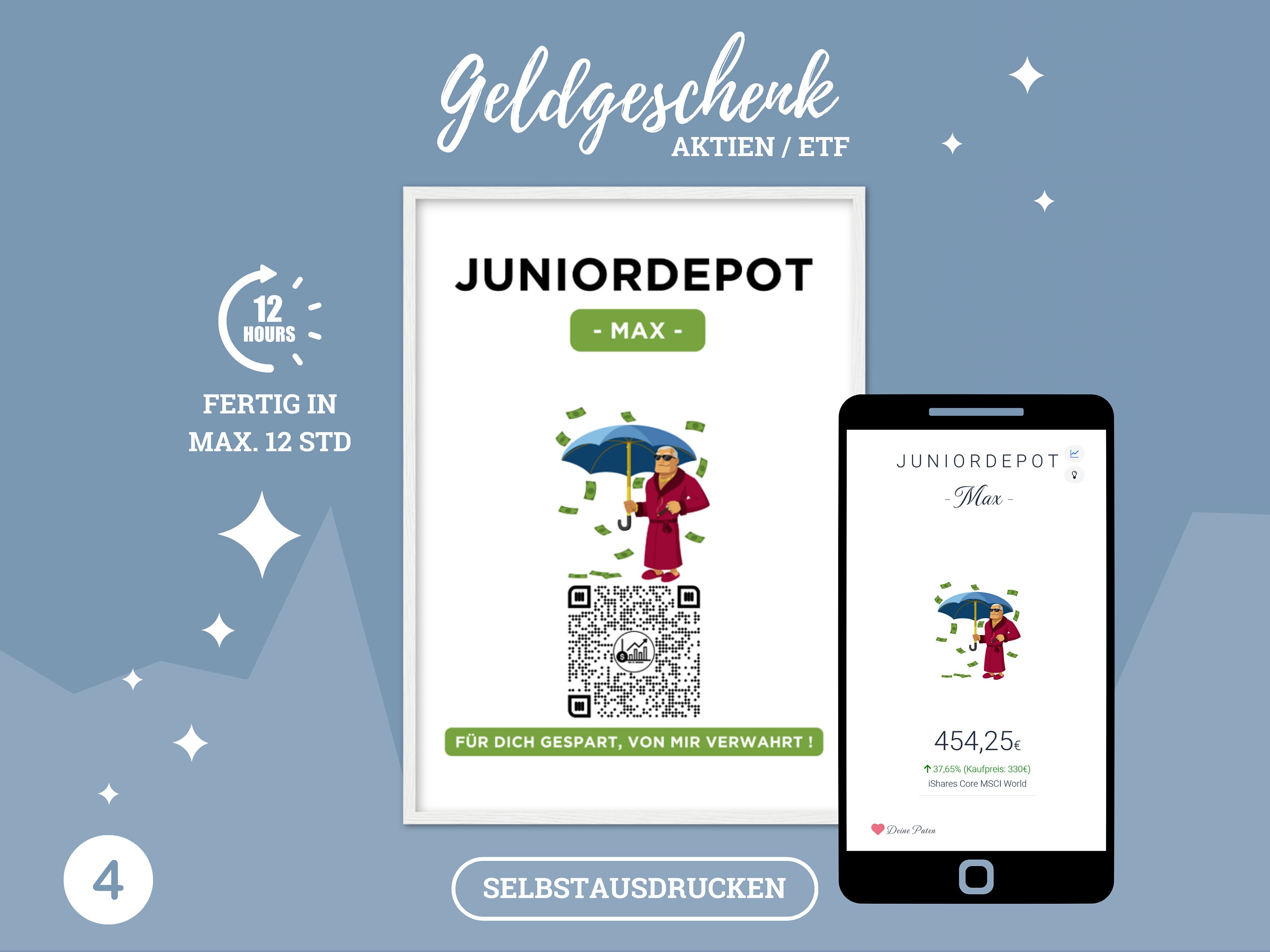 現金ギフト株式ETF | QrCode ストックポートフォリオ画像 |ダウンロード |さまざまなモチーフ - Etsy 日本