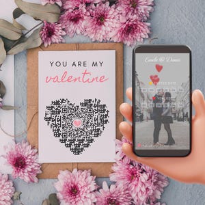 Valentinstag Geschenkkarte | Personalisiertes Paargeschenk | You are my valentine | QrCode Love Story