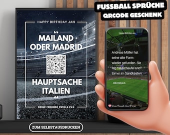 Digital football gift – Personalizable poster with QR code
