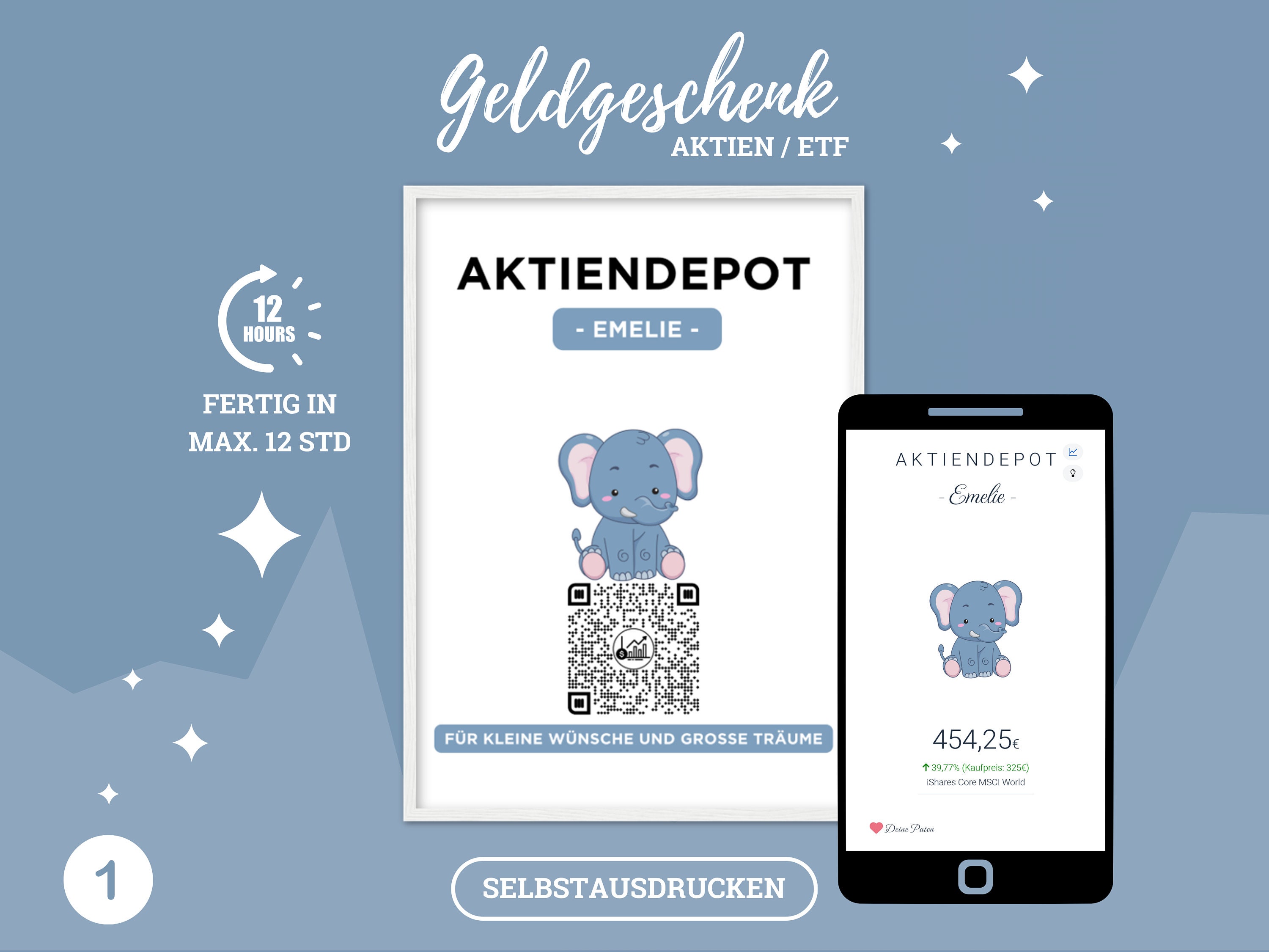 現金ギフト株式ETF | QrCode ストックポートフォリオ画像 |ダウンロード |さまざまなモチーフ - Etsy 日本