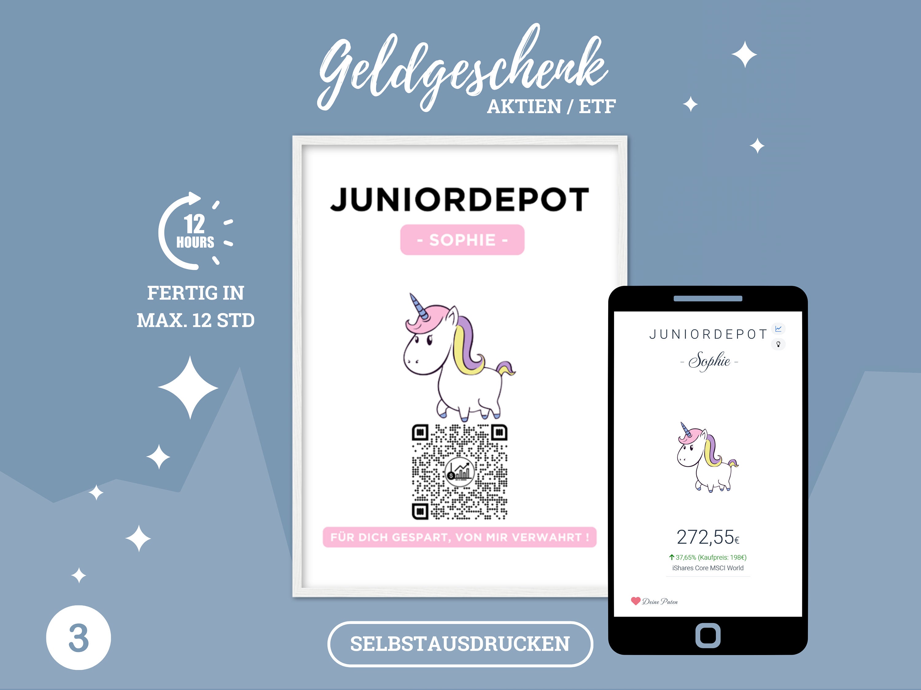 Cash Gift Share ETF | Qrcode Share Portfolio Image | Download | Various  Motifs - Etsy Israel