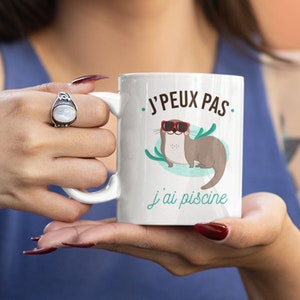 Keramische mok &quot;Ik kan niet, ik moet zwemmen&quot; - Grappige Ottermok | Origineel zomercadeau | Grappige Mok | Lach cadeau-idee