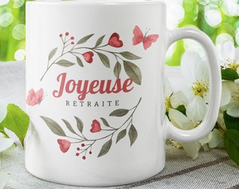Mug Céramique "Joyeuse Retraite" – Cadeau Idéal pour Collègue Partant à la Retraite | Tasse Souvenir | Idée Cadeau Retraite Originale