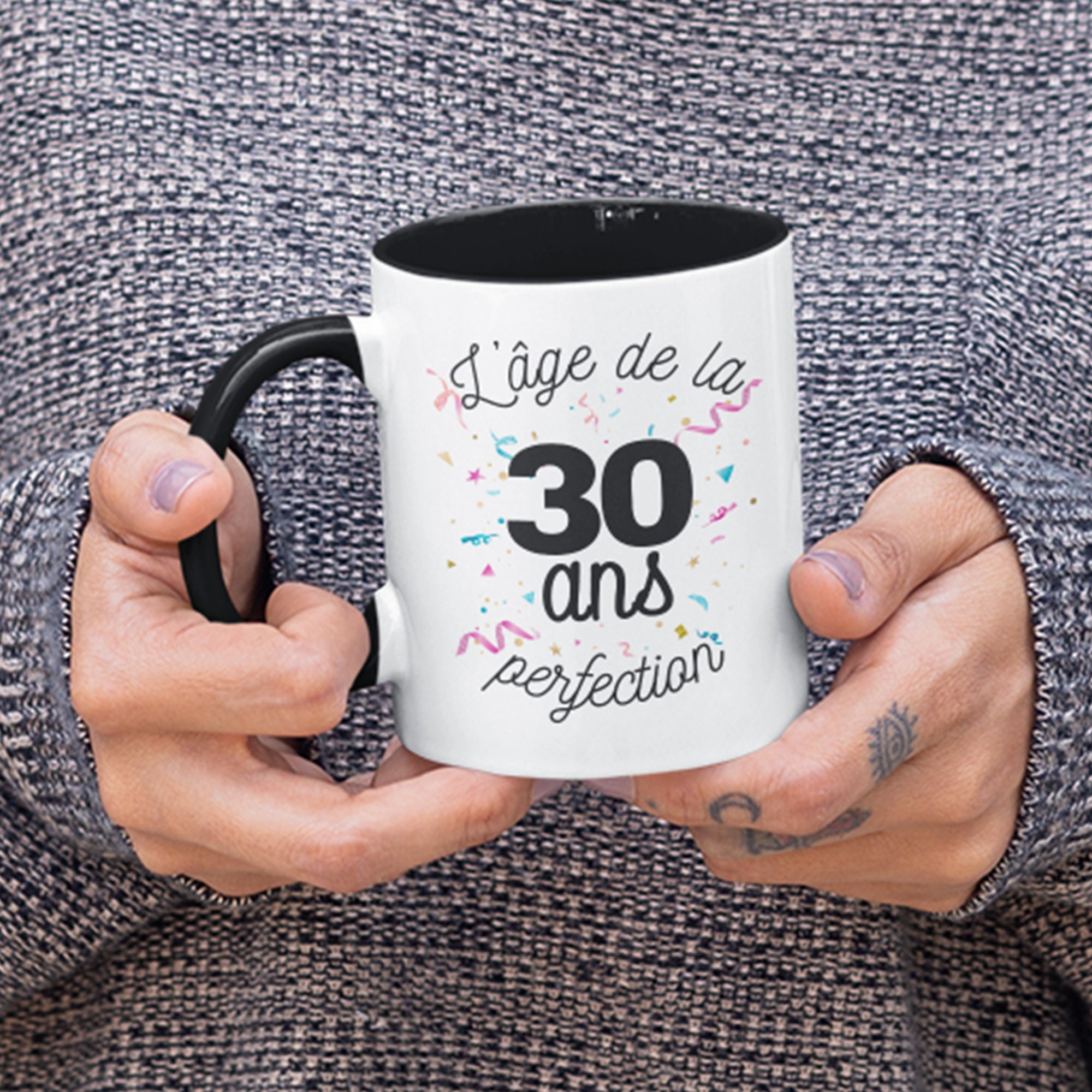 Mug Céramique Imprimé 30 Ans, L'âge de La Perfection, Sublimation sur Tasse à Café ou Thé