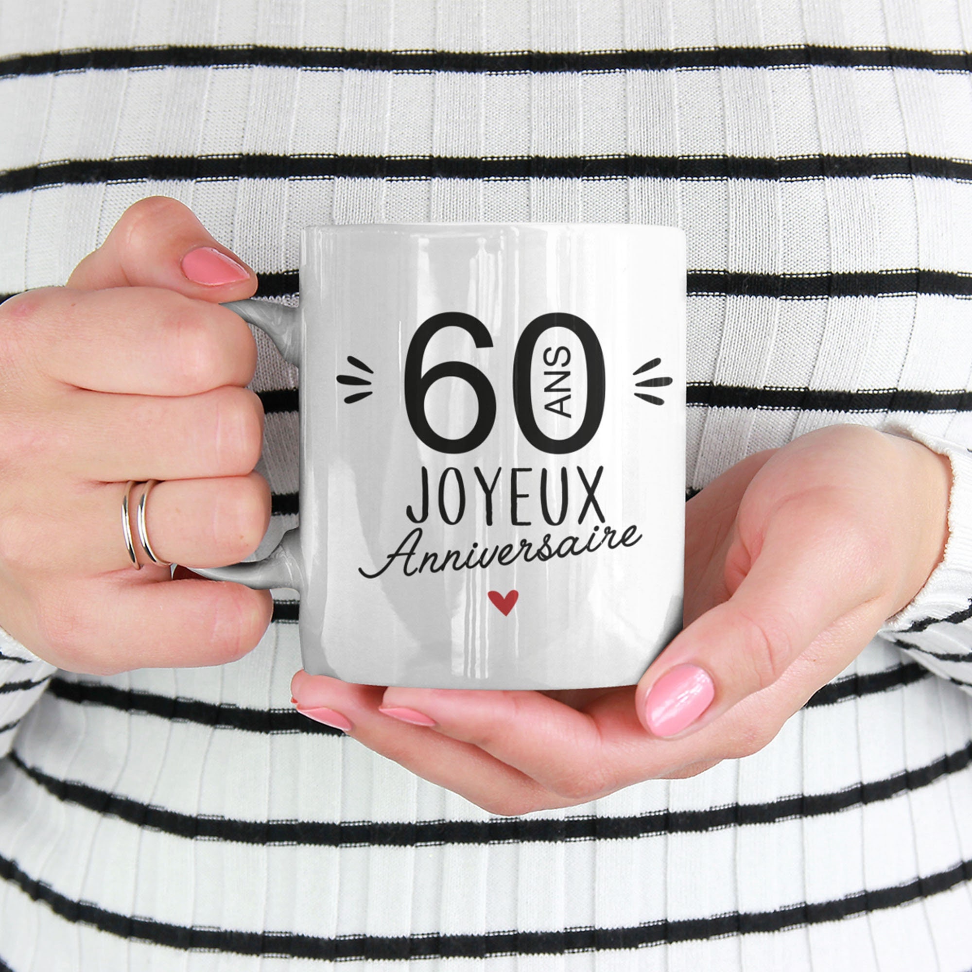 Mug Céramique Imprimé 60 Ans Joyeux Anniversaire, Cadeau d'anniversaire, Sublimation sur Tasse à Caf