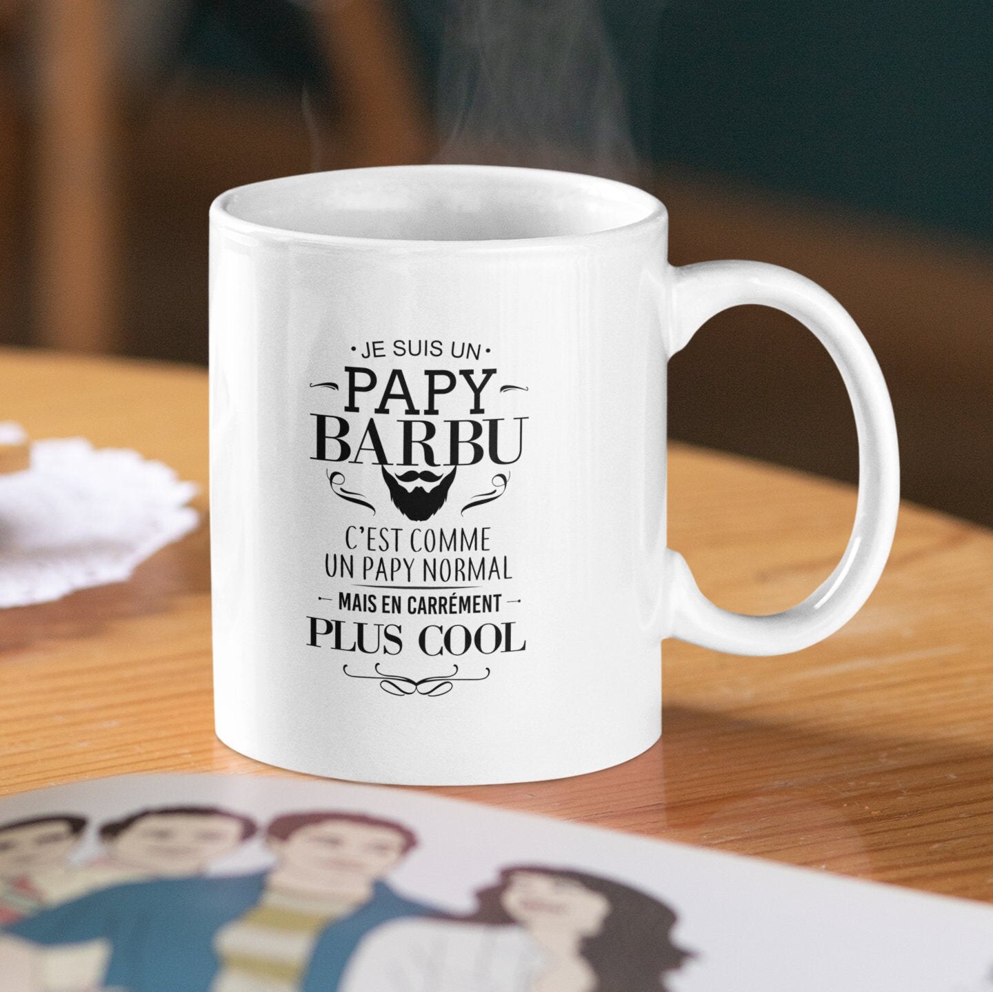Mug Céramique Imprimé Je Suis Un Papy Barbu C'est Comme Normal Mais en Plus Cool, Sublimation sur Ta