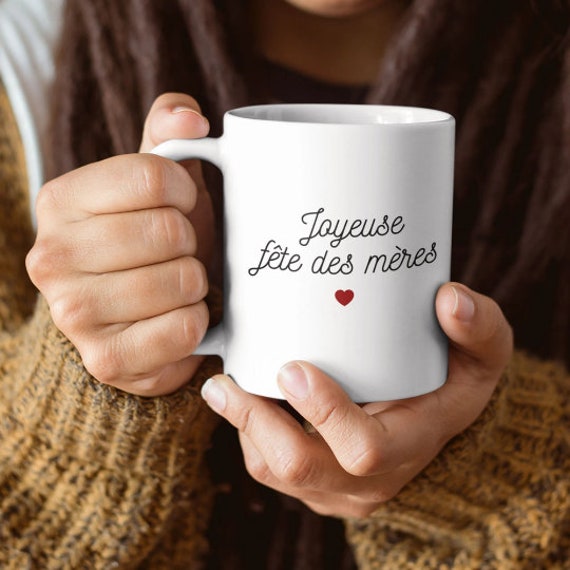 Mug Céramique Imprimé Joyeuse Fête Des Mères Cadeau Pour Les Mères, Sublimation sur Tasse à Café ou