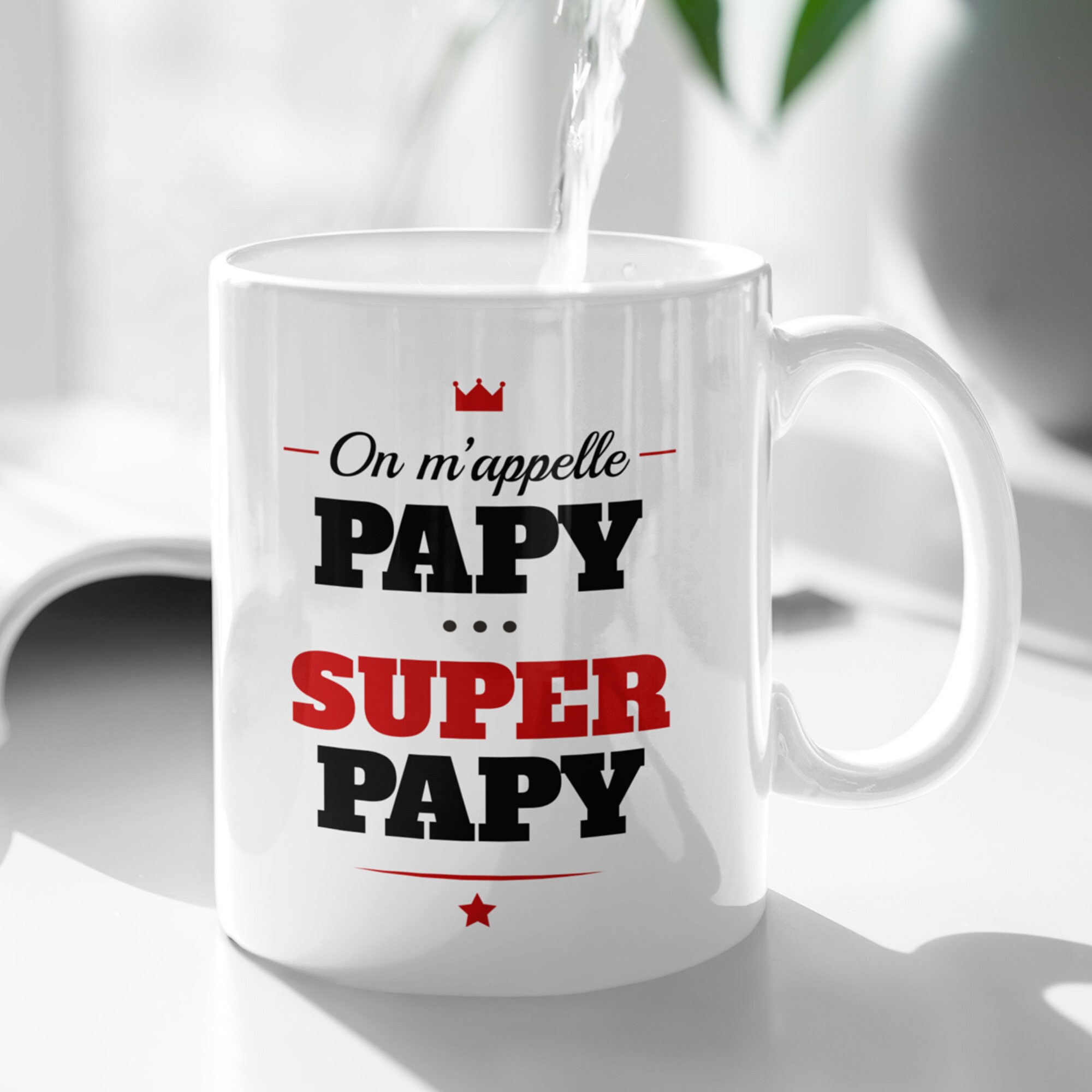 Mug Céramique Imprimé On M'appelle Papy, Super Papy