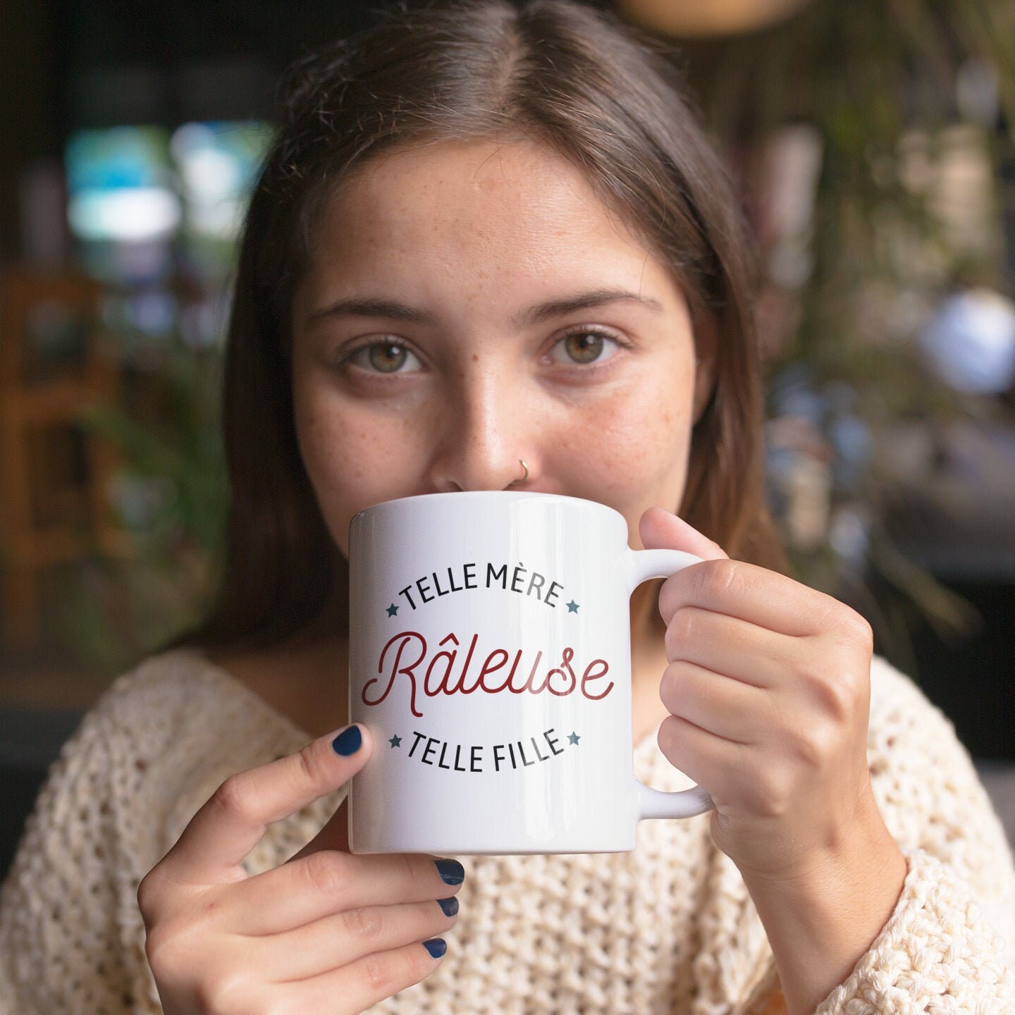 Mug Céramique Imprimé Râleuse Telle Mère Fille, Sublimation sur Tasse à Café ou Thé