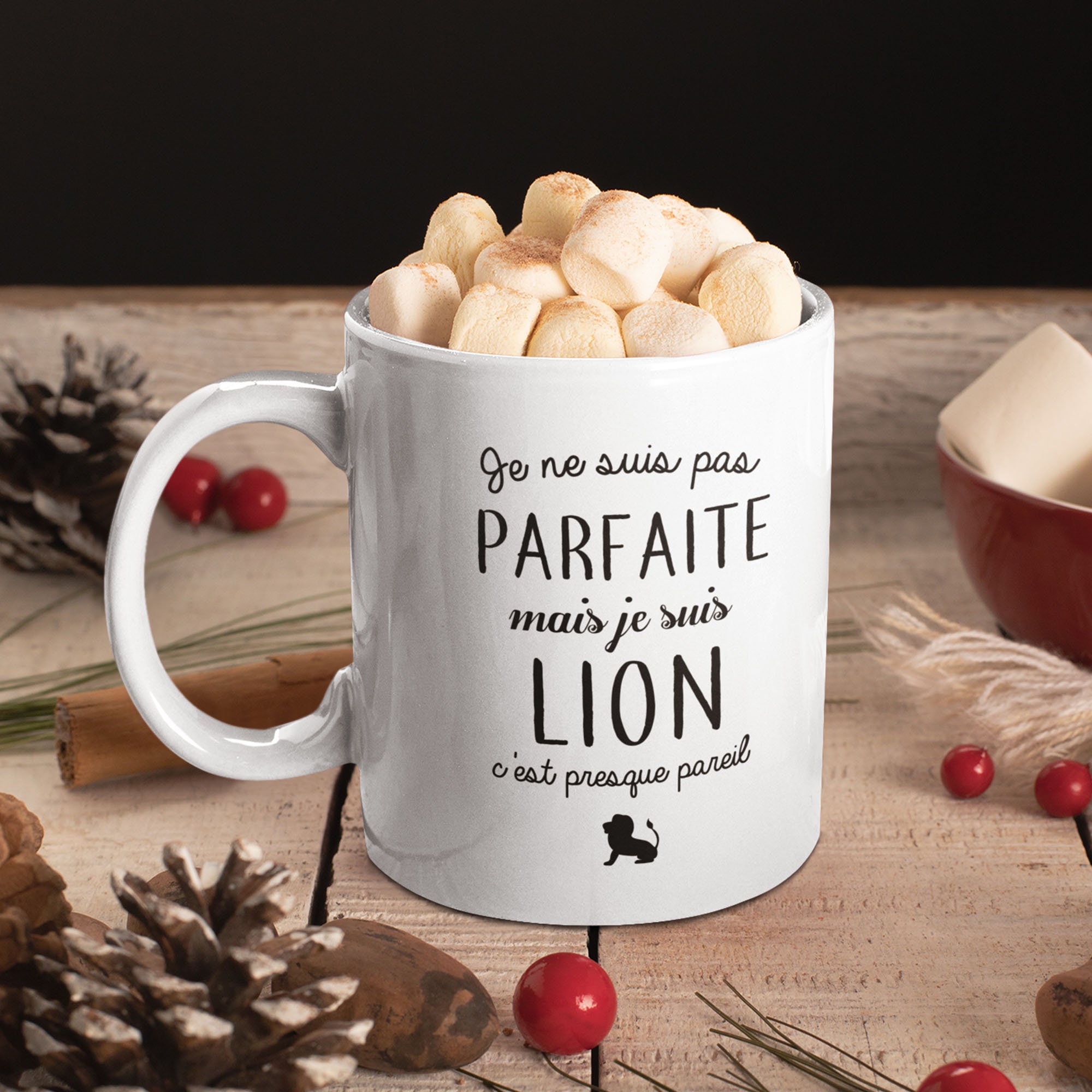 Mug Céramique Imprimé Je Ne Suis Pas Parfaite Mais Lion C'est Presque Pareil, Sublimation sur Tasse