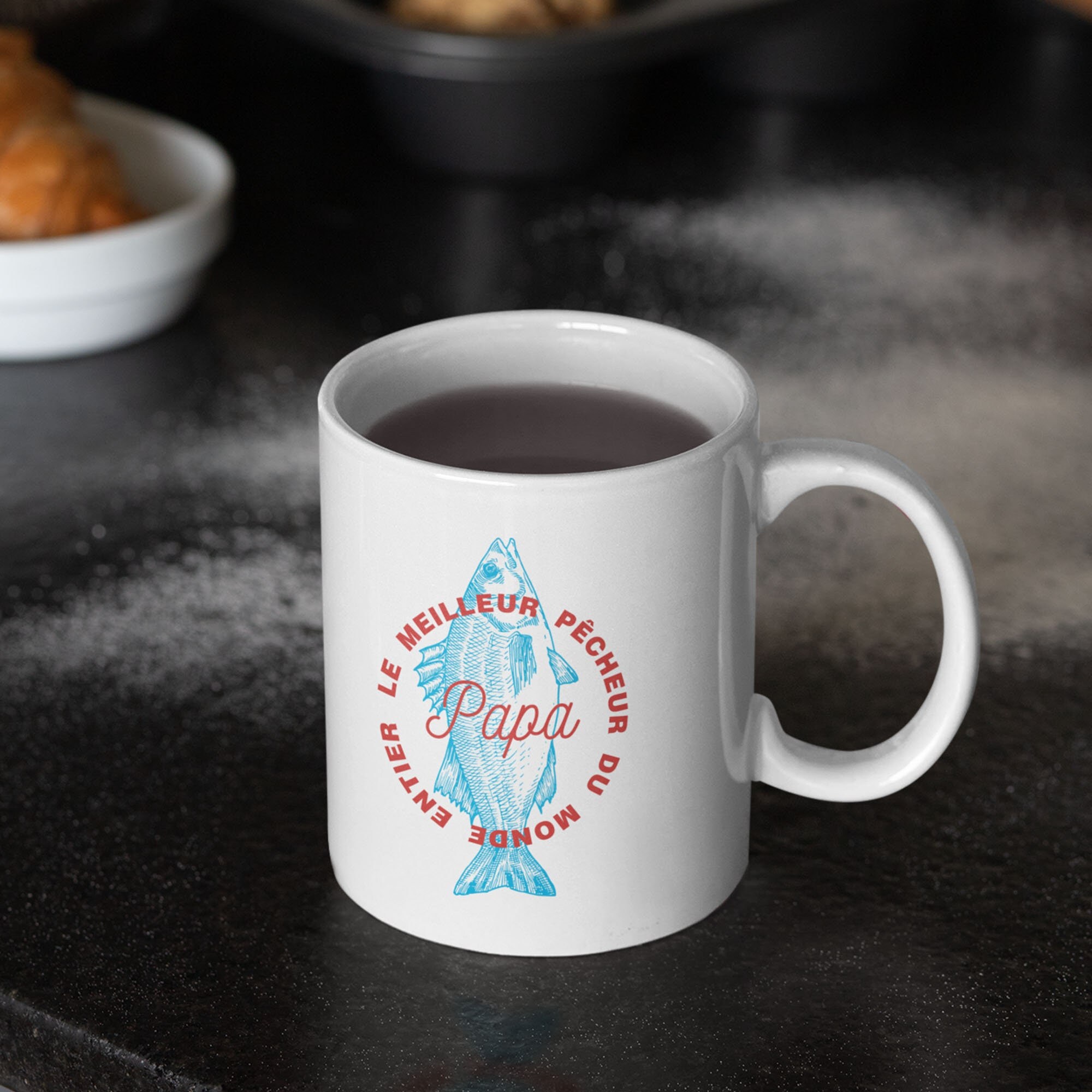 Mug Céramique Imprimé Papa, Meilleur Pêcheur Du Monde, Sublimation sur Tasse à Café ou Thé