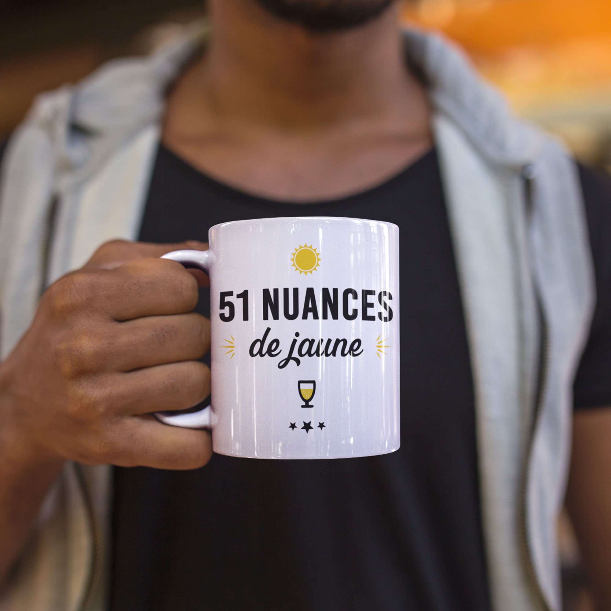 Mug Céramique Imprimé 51 Nuances de Jaune