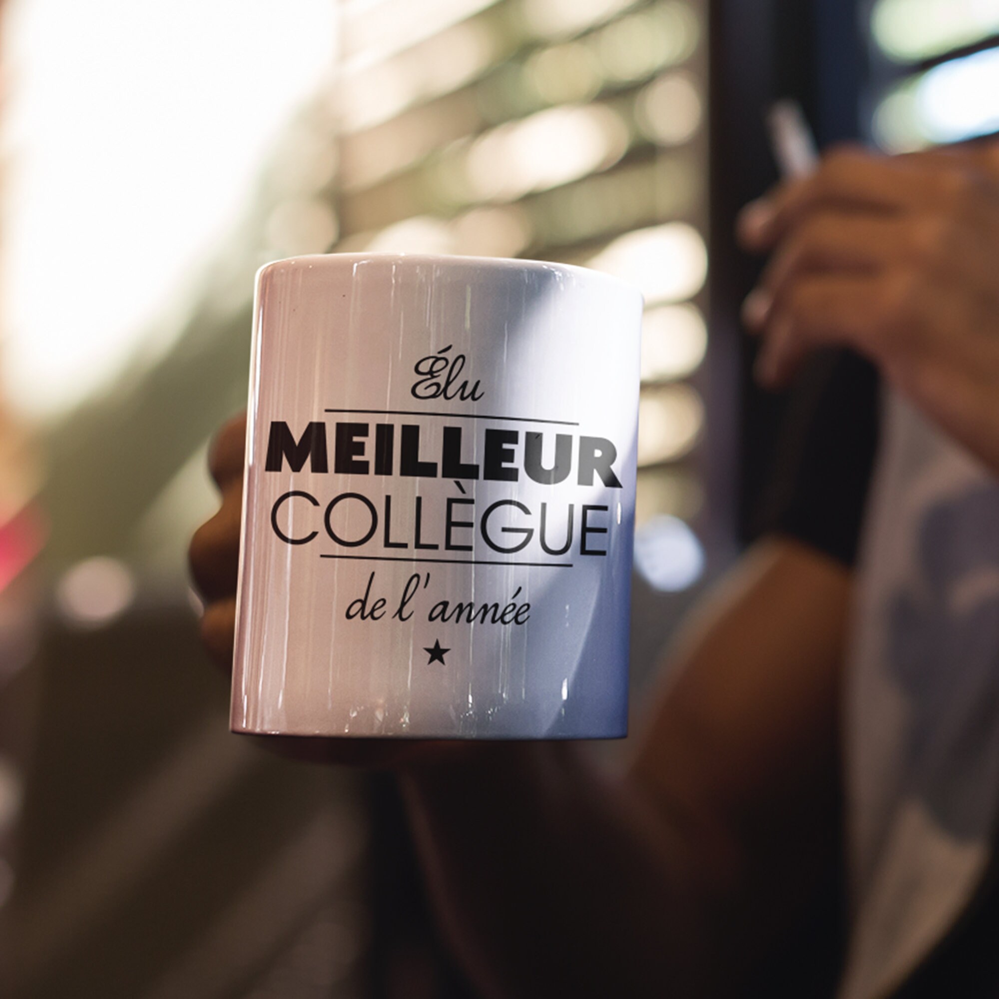 Mug Céramique Imprimé Élu Meilleur Collègue de L'année