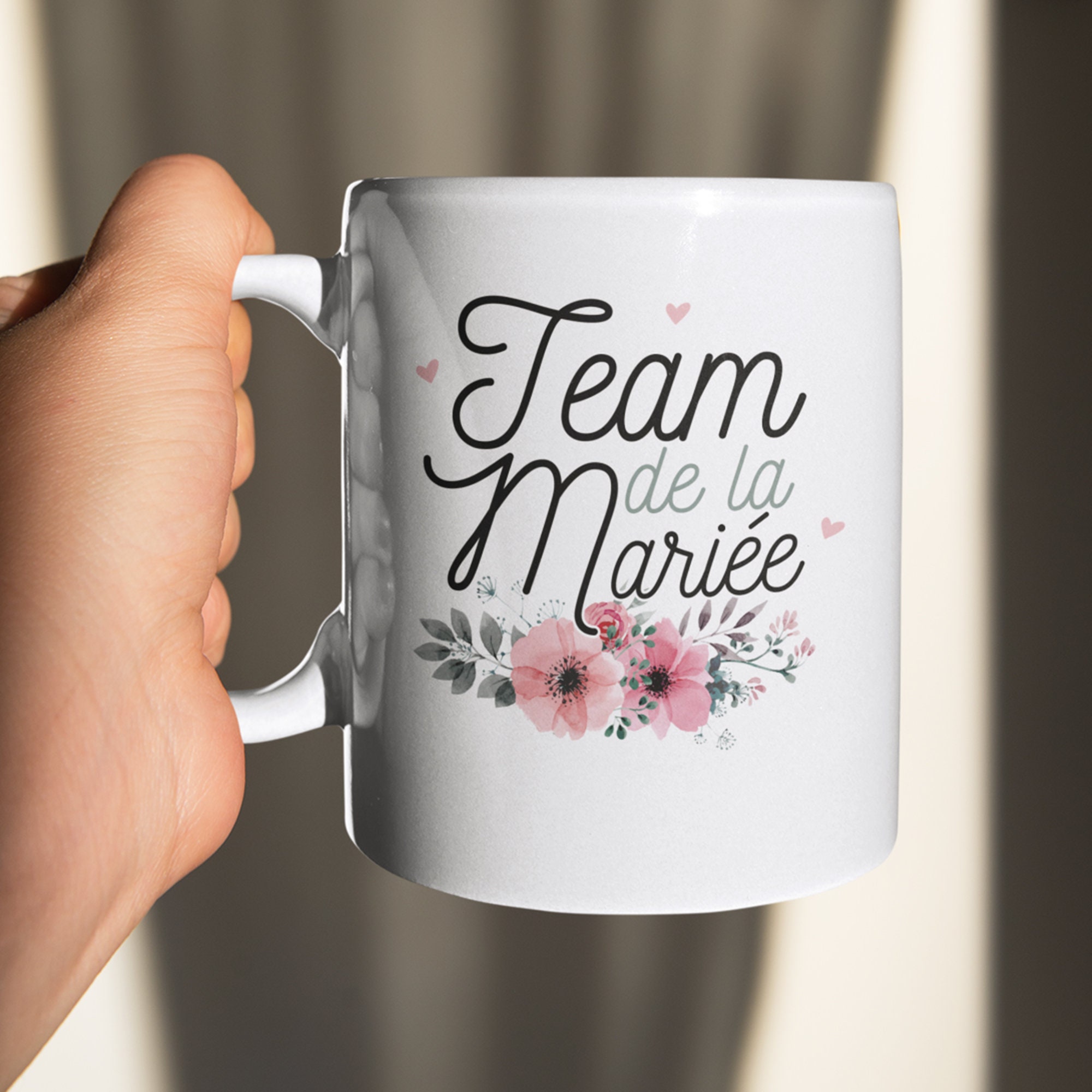 Mug Céramique Imprimé Team de La Mariée, Sublimation sur Tasse à Café ou Thé