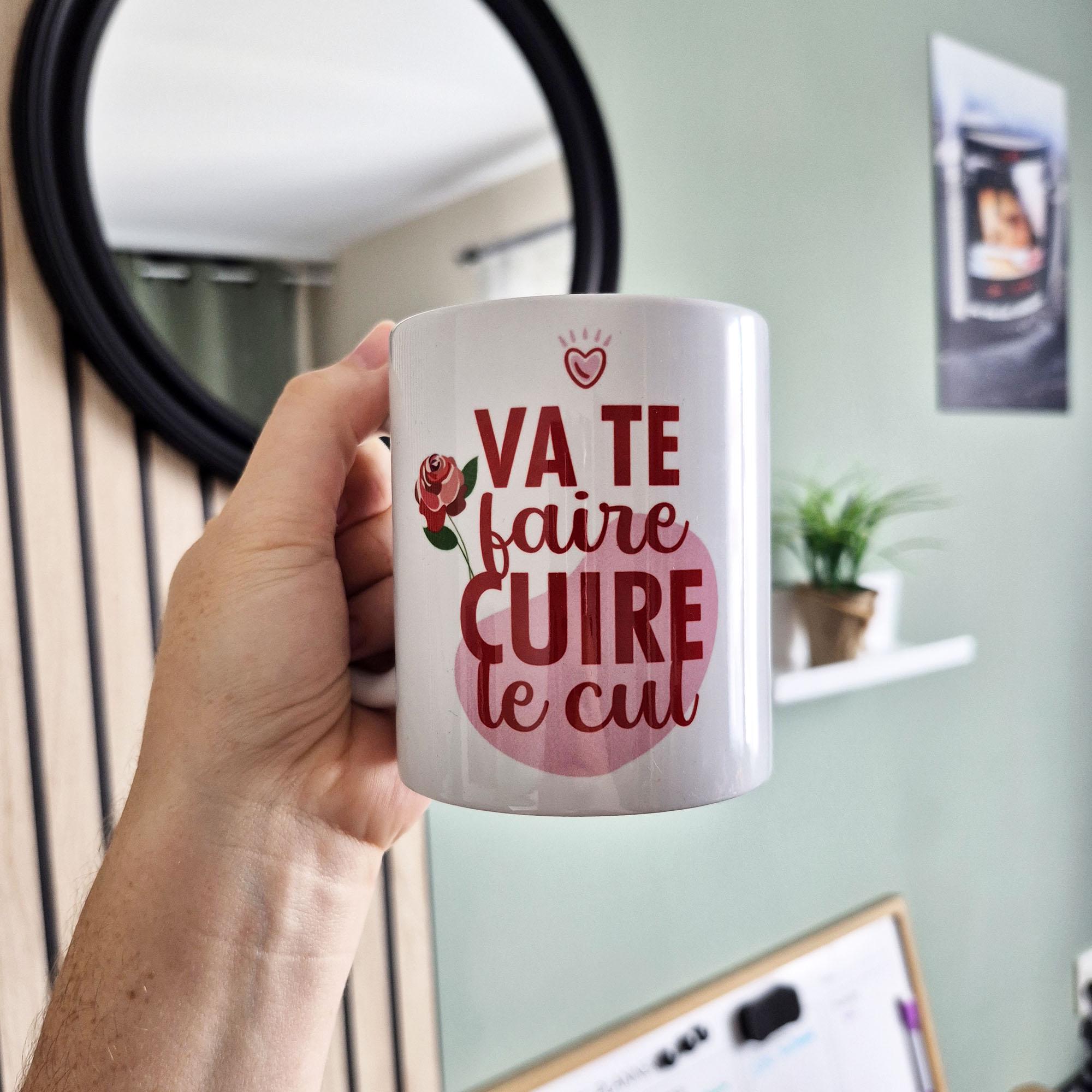 Mug Humoristique "J'vais T'arracher Les Yeux Tête De Cul" - Céramique - Bruhlé Créations