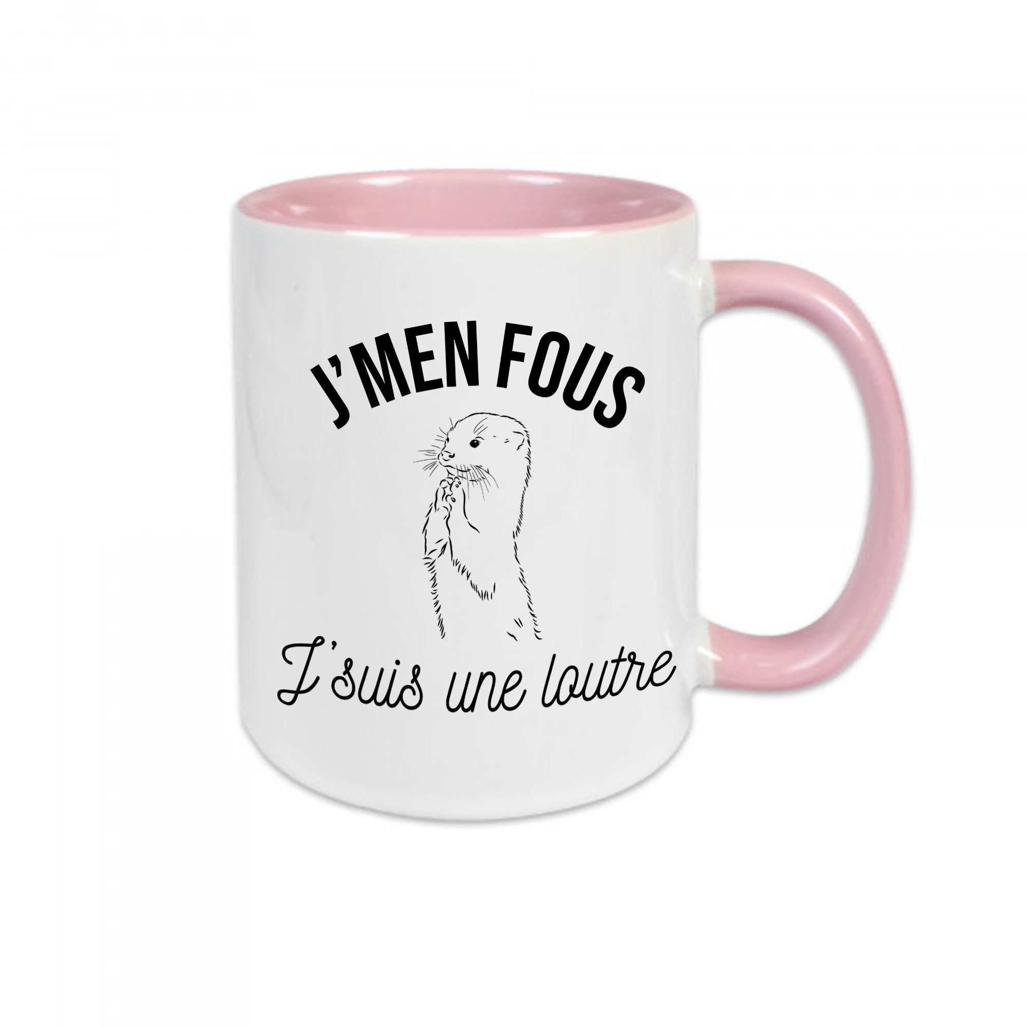 Mug Céramique Personnalisé "Je M'en Fous Je Suis Une Loutre" - Blanc, 10 Cm, Idée Cadeau Humoristique