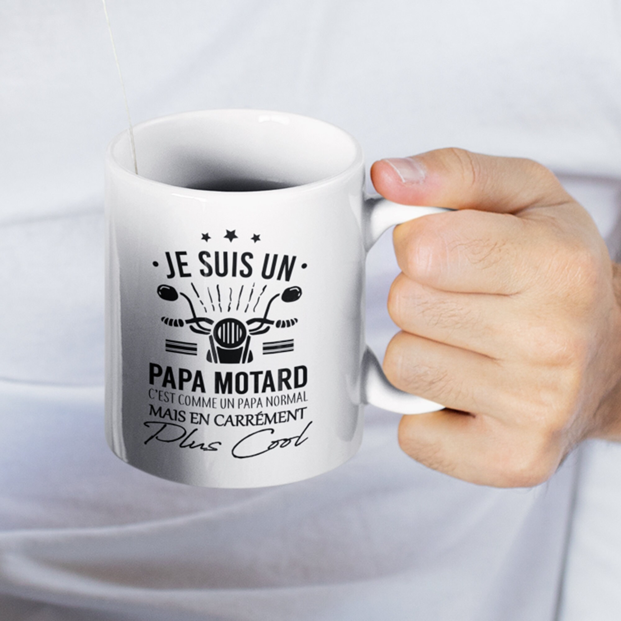 Mug Céramique Imprimé Je Suis Un Papa Motard, C'est Comme Normal Mais en Carrément Plus Cool