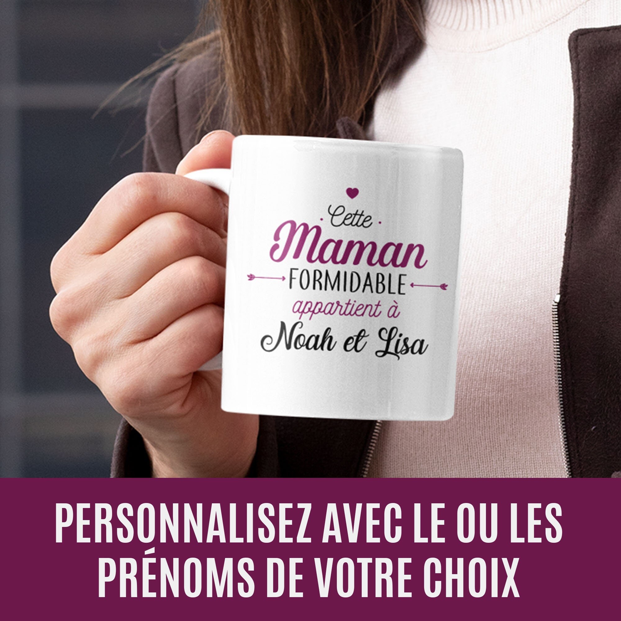 Mug Céramique Imprimé Personnalisable Cette Maman Formidable Appartient À... avec Le ou Les Prénoms 