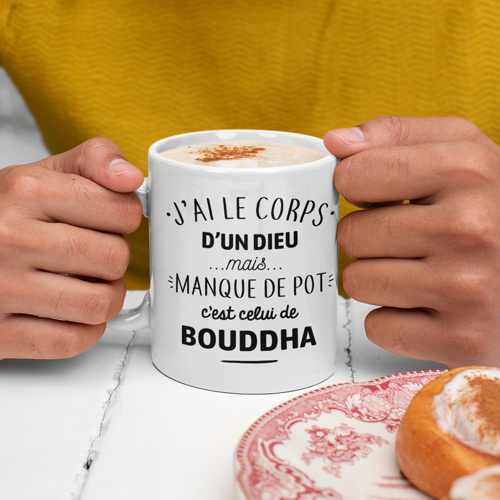 Mug Céramique Imprimé J'ai Le Corps d'un Dieu, Sublimation sur Tasse à Café ou Thé
