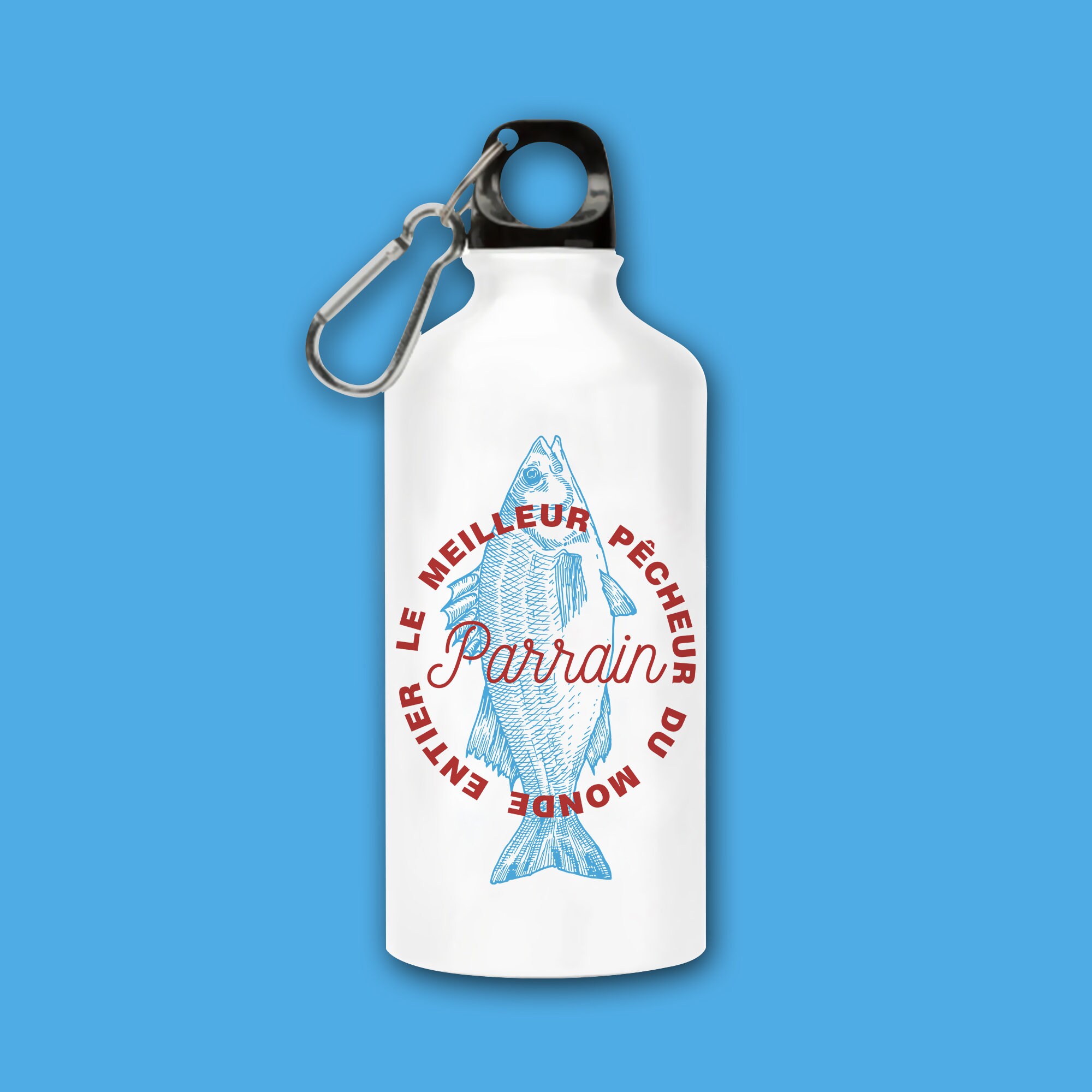 Gourde/Bouteille en Aluminium Le Meilleur Pêcheur Du Monde C'est Parrain