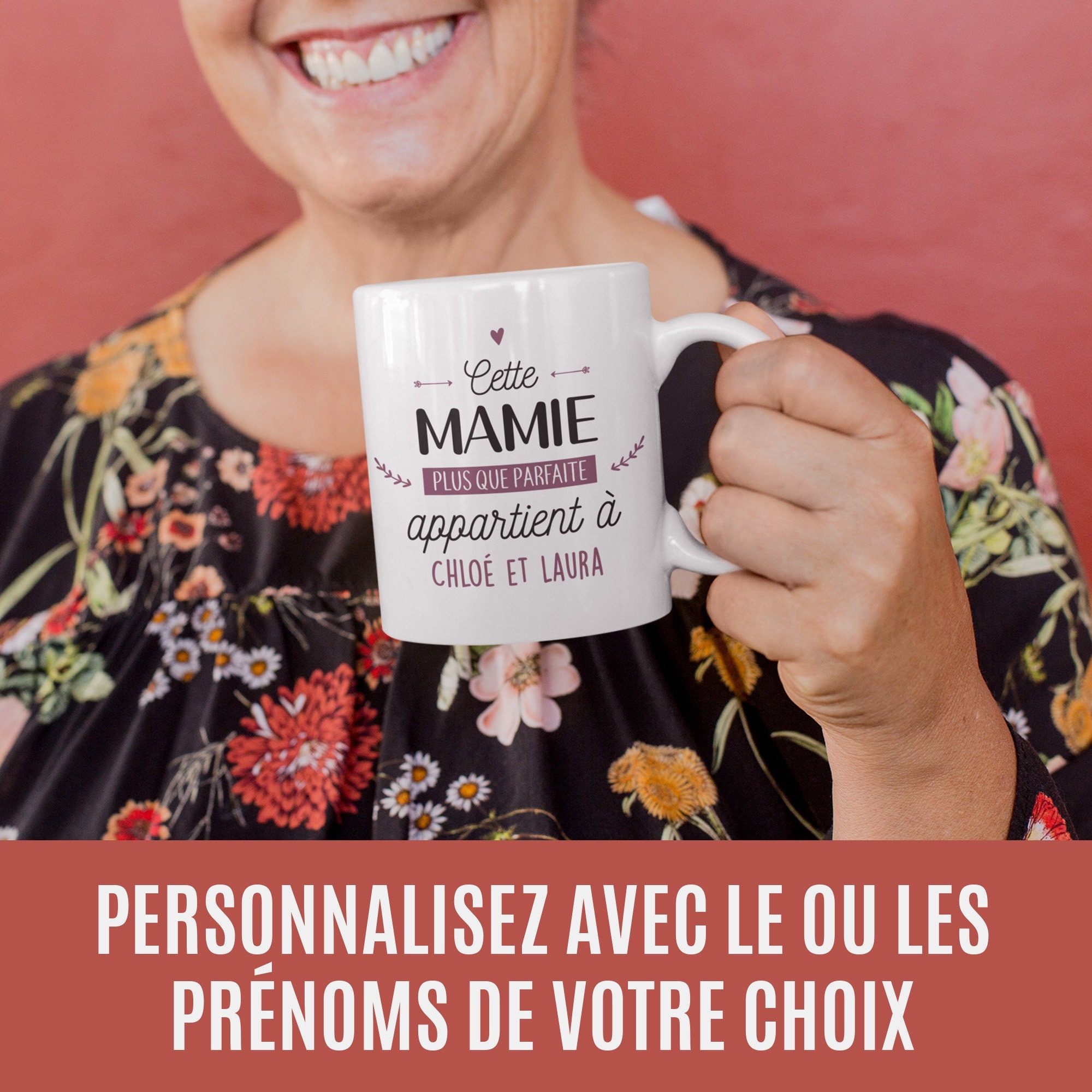 Mug Céramique Imprimé Personnalisable avec Prénoms Des Enfants Cette Mamie Plus Que Parfaite Apparti