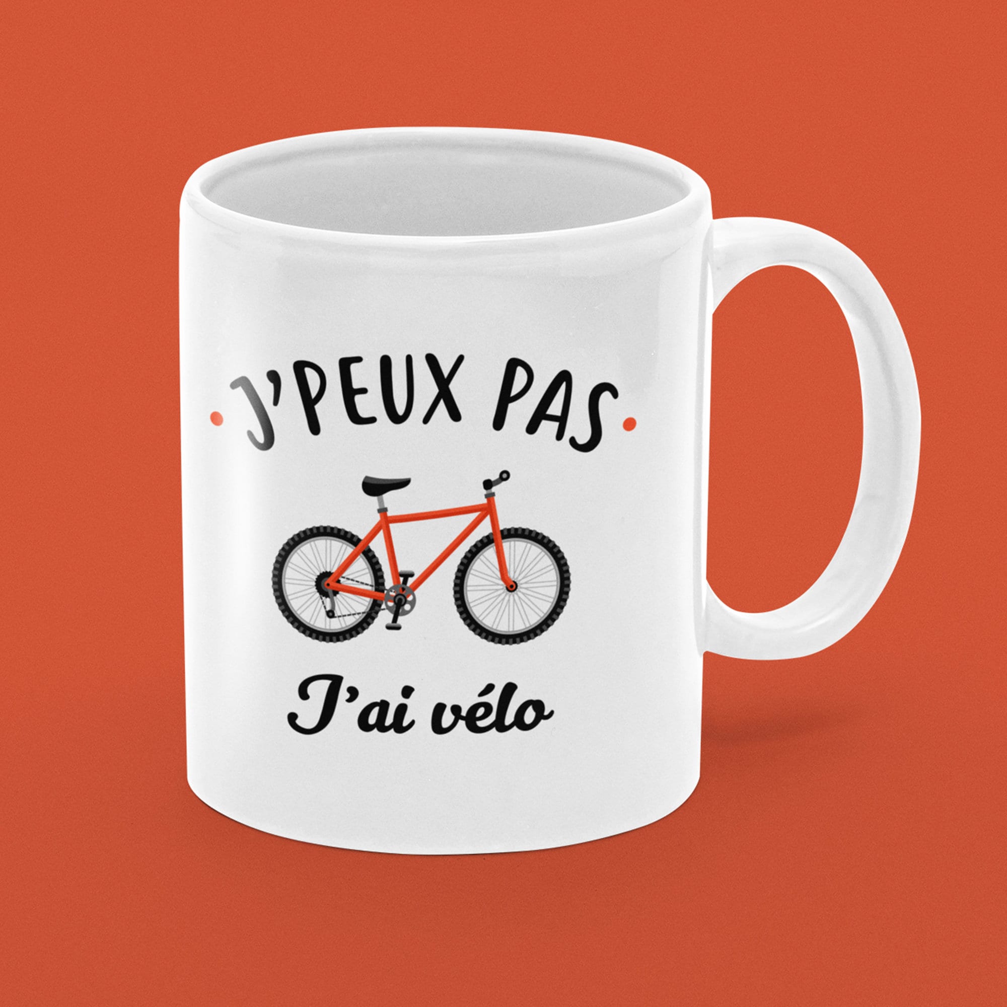 Mug Céramique Imprimé J'peux Pas J'ai Vélo Pour Les Fans de Vélos