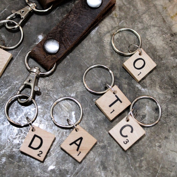 Scrabble tile keychain clearance