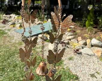 Butterfly wind chime garden art