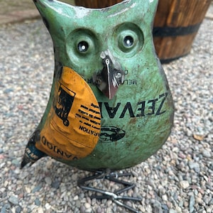 Recycled vintage metal owl