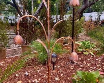 Bell flowers chime stake  garden art