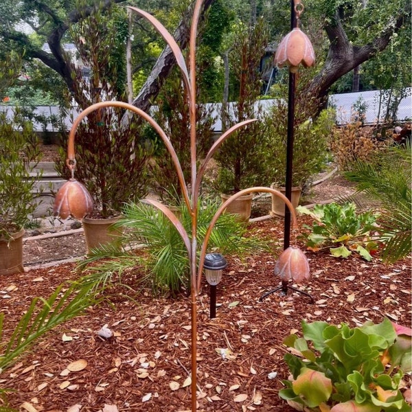 Bell flowers chime stake  garden art