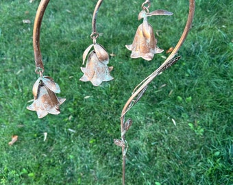 Bell flowers chime stake  garden art