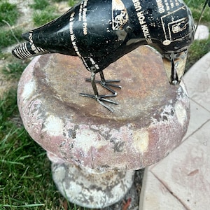 Recycled metal crow
