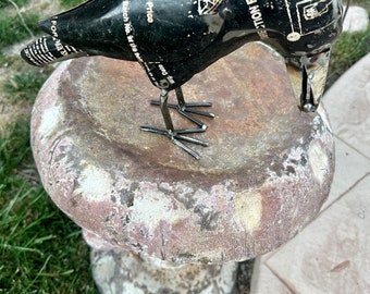 Recycled metal crow