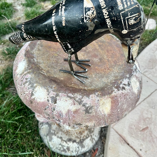 Recycled metal crow
