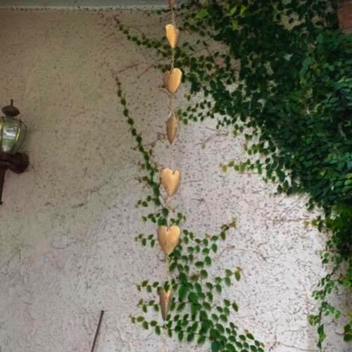 Heart Rain Chain Garden Art Etsy